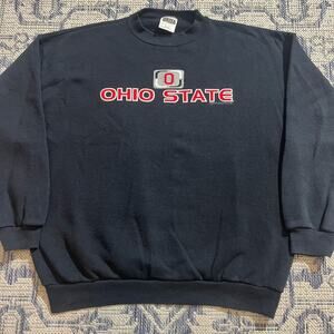 VTG 90's Ohio State Buckeyes College Football Crewneck Sweatshirt Black SZ XL